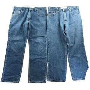 2 Arizona Mens Jeans Size 36X30 Authentic Original Blue Denim Straight Casual